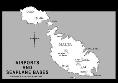 Map of Malta Airfields